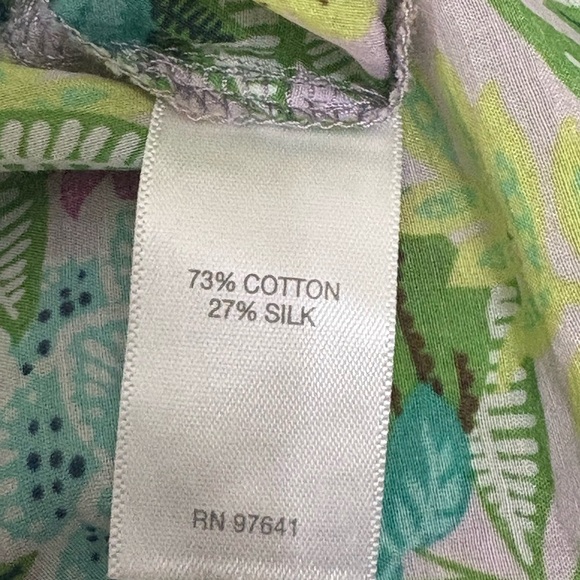 J. Jill Silk Blend Floral Jasmine Whimsical Blooms 
Button-Up Blouse - Picture 8 of 9